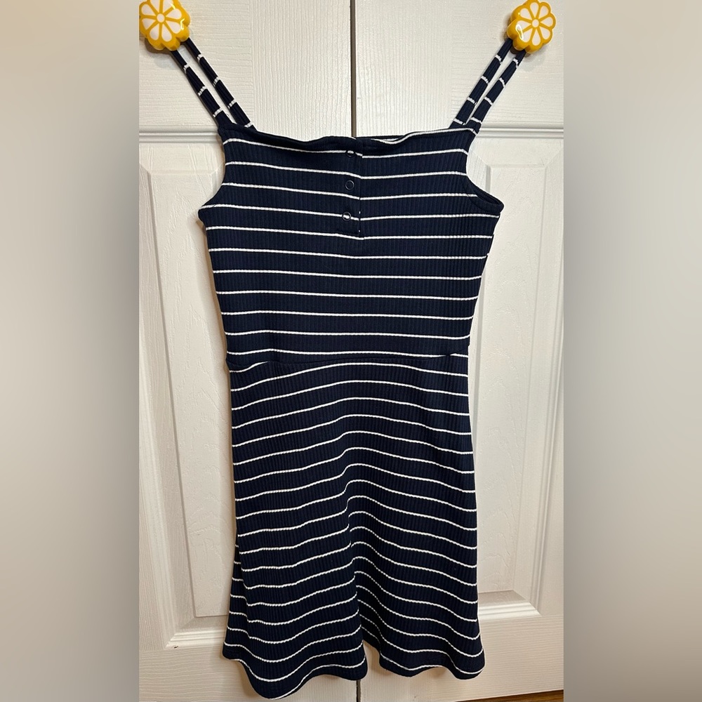 Zara girls size 10 navy and white striped dress